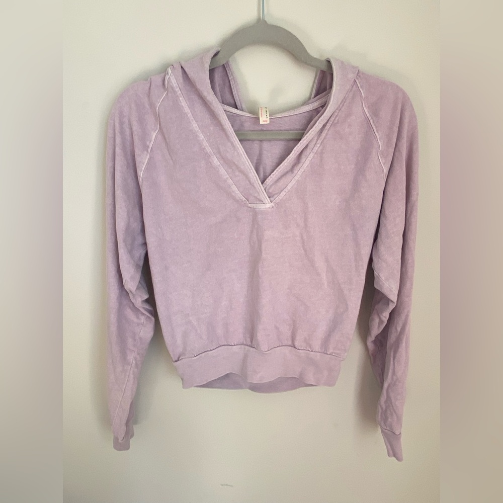 Light Purple Crop Hoodie
